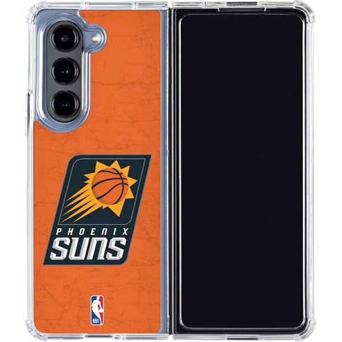 NBA Phoenix Suns Distressed Galaxy Z Fold5 5G Clear Case